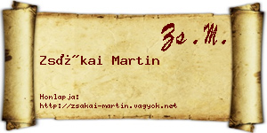 Zsákai Martin névjegykártya