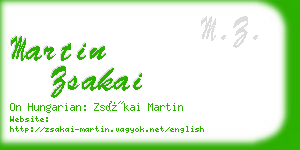 martin zsakai business card